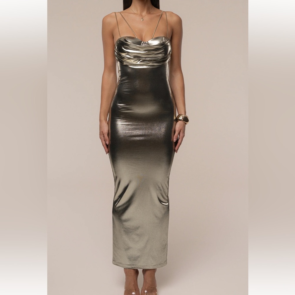 JLUXLABEL Metallic Strapless Dress